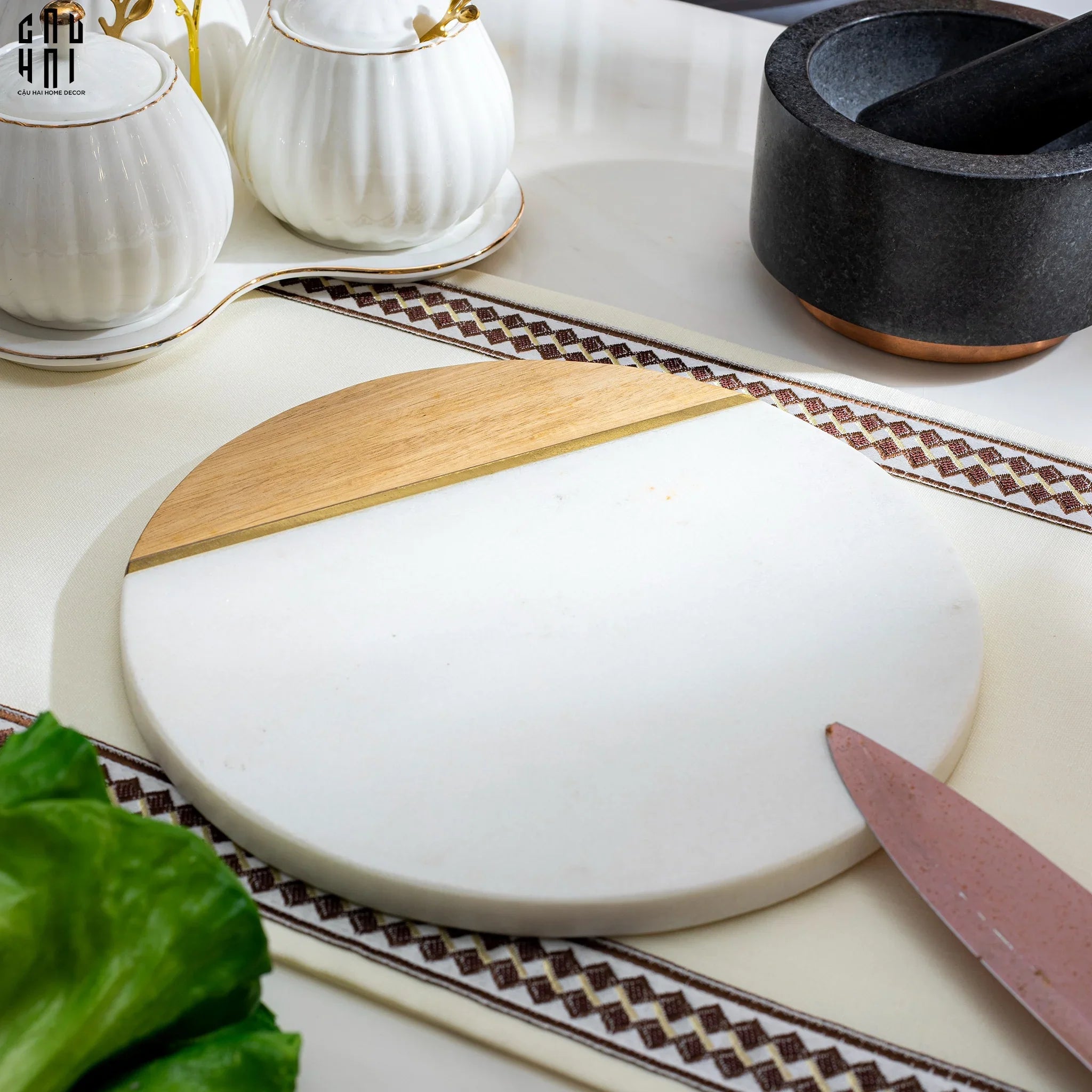 THỚT ĐÁ MARBLE - CHOPPING BOARD MARBLE PREMIUM-CẬU HAI HOME DECOR