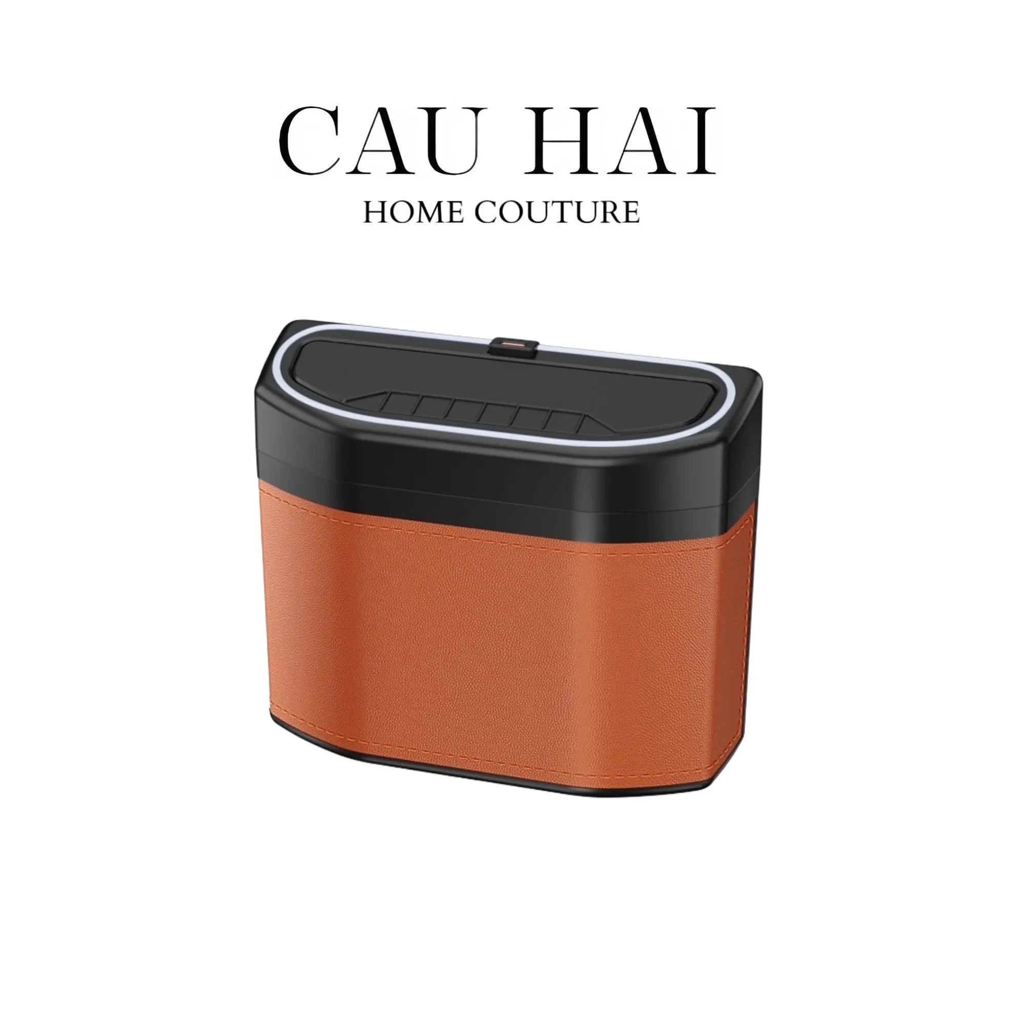 THÙNG RÁC BỌC DA CAR MINI BIN - COGNAC
