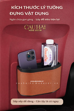 Thùng Rác Bọc Da Car Mini Bin - Cognac-Thùng Rác-CẬU HAI HOME DECOR