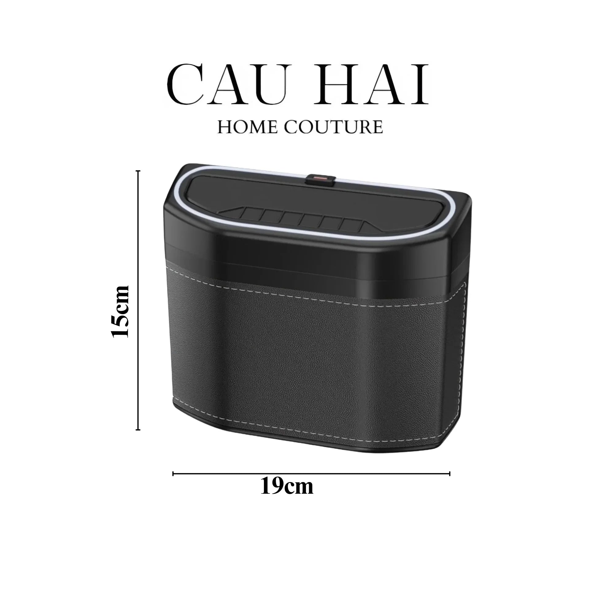 THÙNG RÁC BỌC DA CAR MINI BIN - NOIR