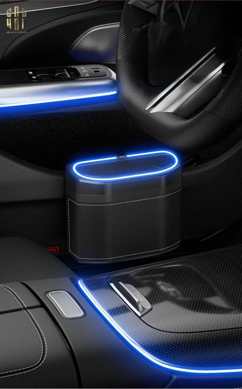 Thùng Rác Bọc Da Car Mini Bin - Noir-CẬU HAI HOME DECOR
