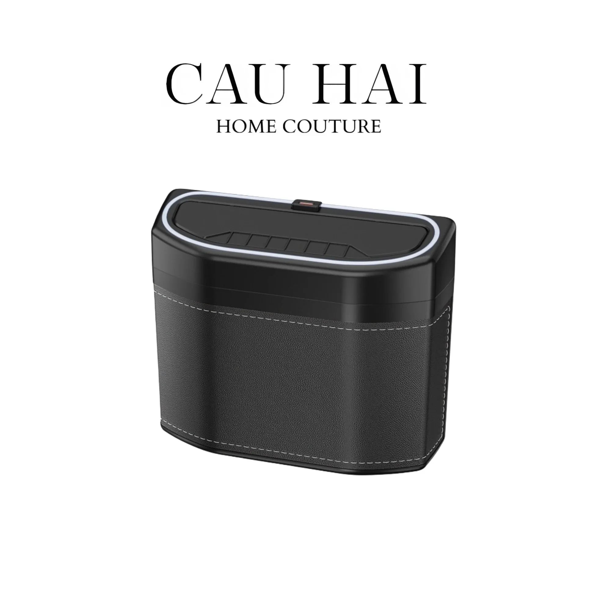 Thùng Rác Bọc Da Car Mini Bin - Noir-CẬU HAI HOME DECOR