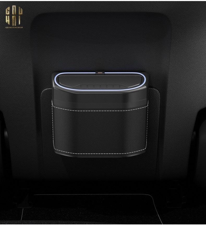 Thùng Rác Bọc Da Car Mini Bin - Noir-Thùng Rác-CẬU HAI HOME DECOR