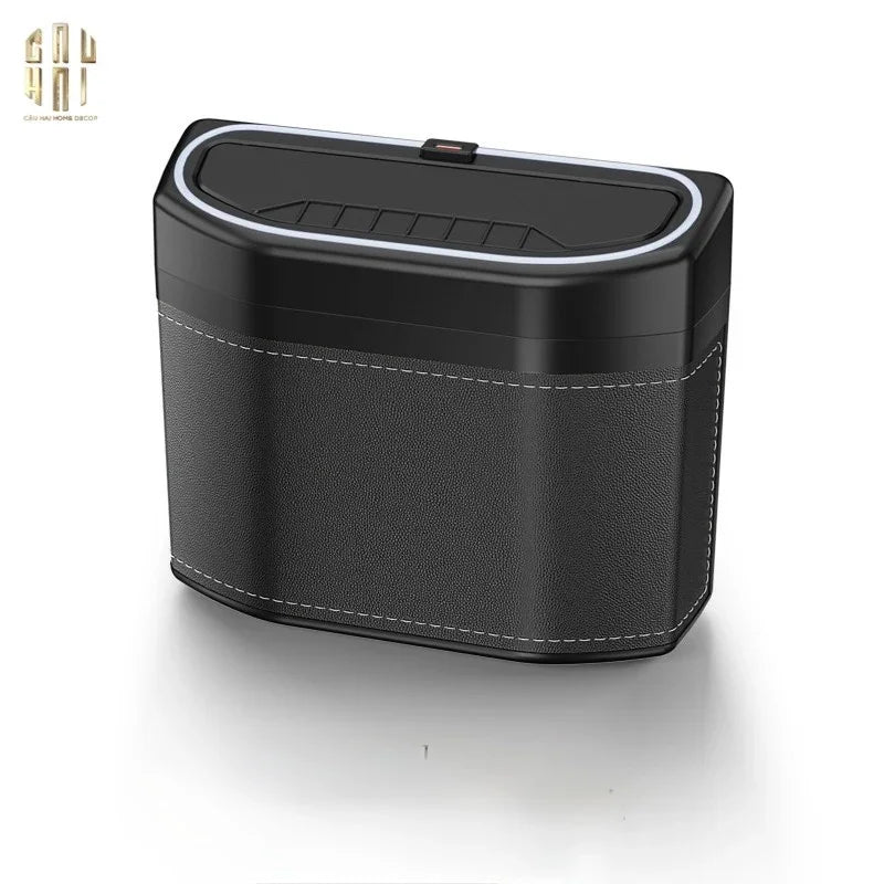 Thùng Rác Bọc Da Car Mini Bin - Noir-Thùng Rác-CẬU HAI HOME DECOR