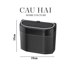 Thùng Rác Bọc Da Car Mini Bin - Noir-Thùng Rác-CẬU HAI HOME DECOR