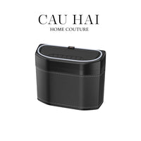 Thùng Rác Bọc Da Car Mini Bin - Noir-Thùng Rác-CẬU HAI HOME DECOR