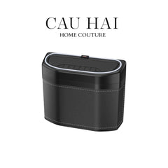 Thùng Rác Bọc Da Car Mini Bin - Noir-Thùng Rác-CẬU HAI HOME DECOR