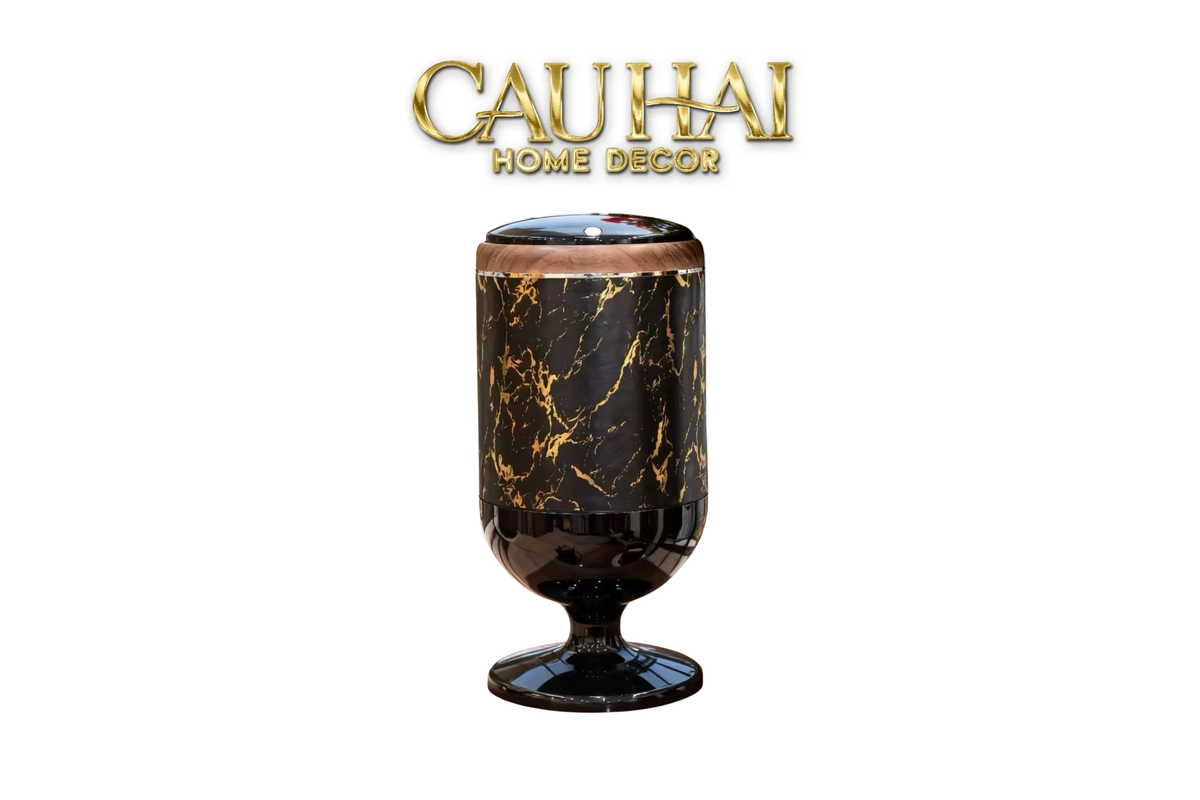 Thung Rac Cam Bien Thong Minh Noir Marquina Trash Bin 15L-CẬU HAI HOME DECOR