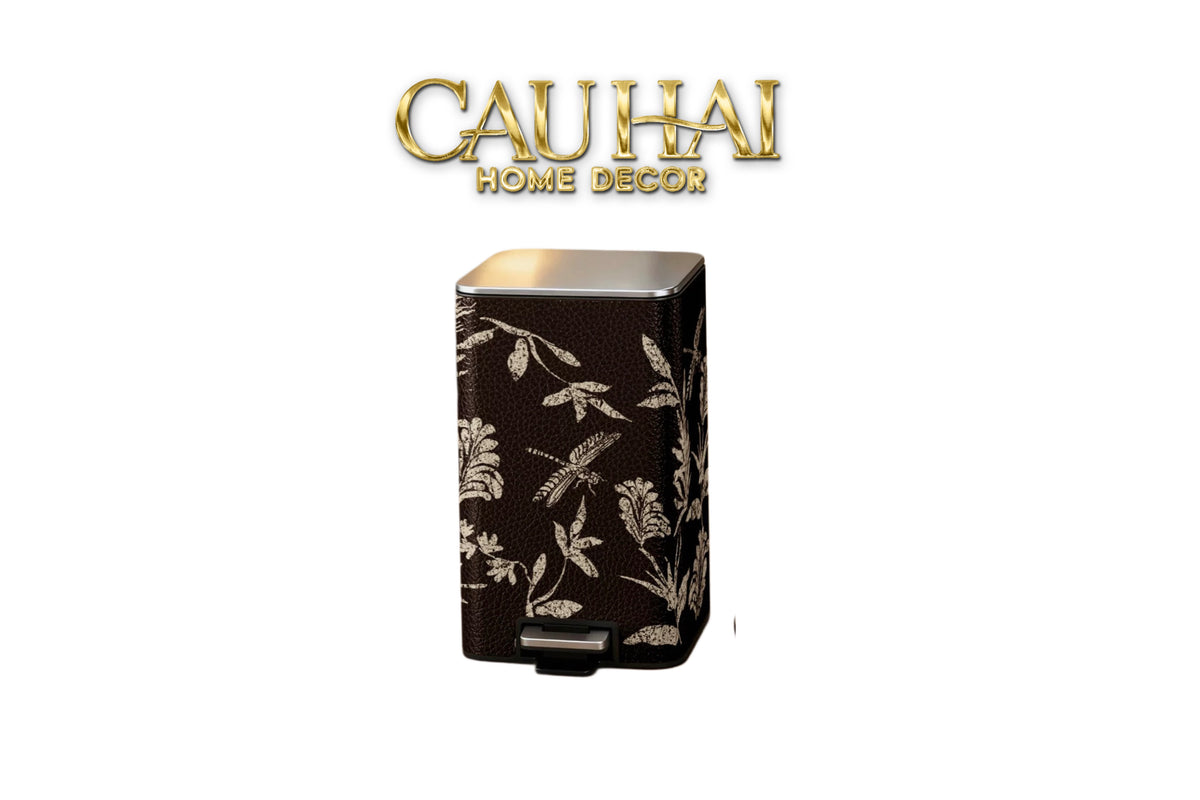 Thùng Rác Cao Cấp Bọc Da Dragonfly 15L-Thùng Rác-CẬU HAI HOME DECOR