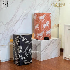 Thùng Rác Cao Cấp Bọc Da Dragonfly 15L-CẬU HAI HOME DECOR