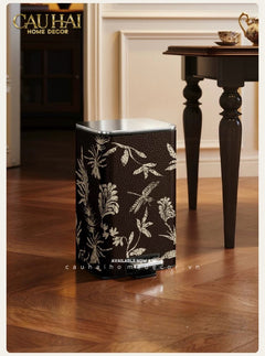 Thùng Rác Cao Cấp Bọc Da Dragonfly 15L-CẬU HAI HOME DECOR
