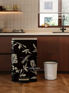 Thùng Rác Cao Cấp Bọc Da Dragonfly 15L-CẬU HAI HOME DECOR
