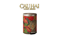 Thùng Rác Da Crimson Leopard Jungle D.O 14L-CẬU HAI HOME DECOR