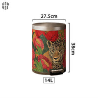 Thùng Rác Da Crimson Leopard Jungle D.O 14L-CẬU HAI HOME DECOR