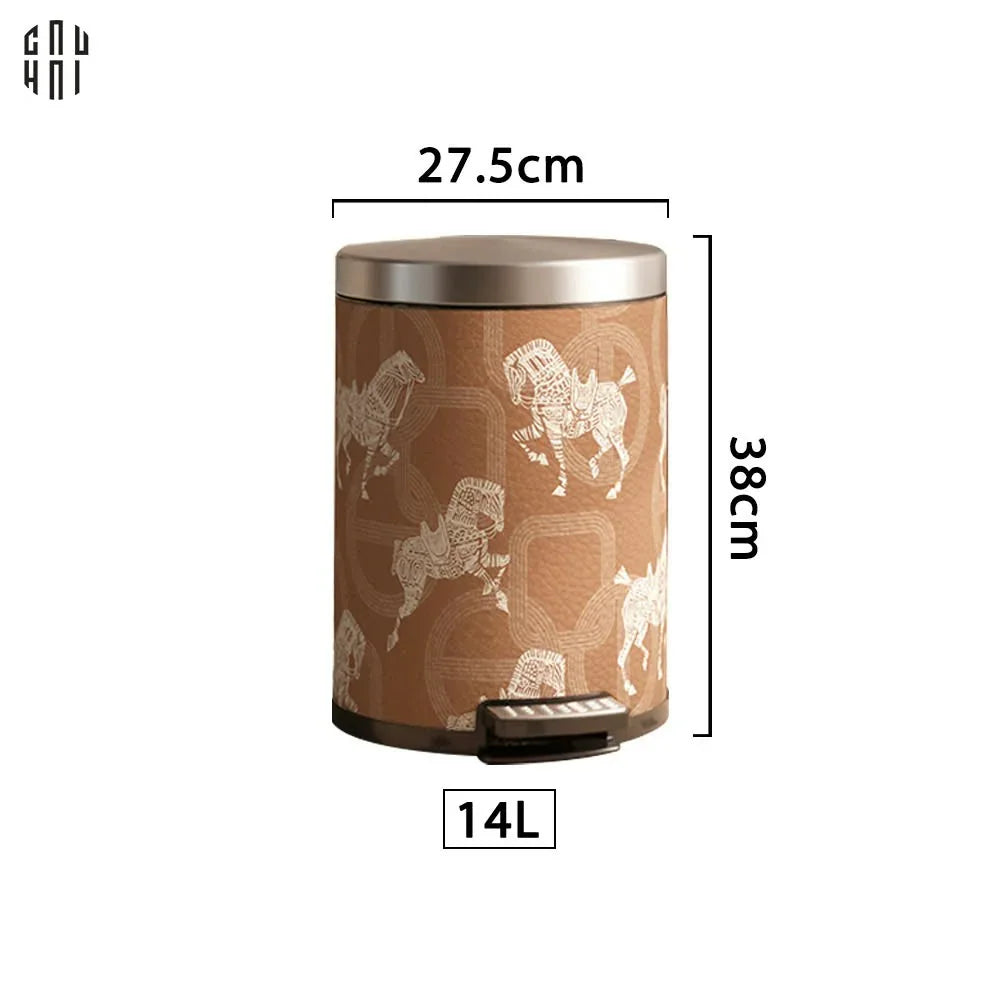 Thùng Rác Da Les Cavaliers Blancs Impériaux 14L - Brun Up-CẬU HAI HOME DECOR