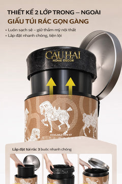 Thùng Rác Da Les Cavaliers Blancs Impériaux 14L - Vert Up-Thùng Rác-CẬU HAI HOME DECOR
