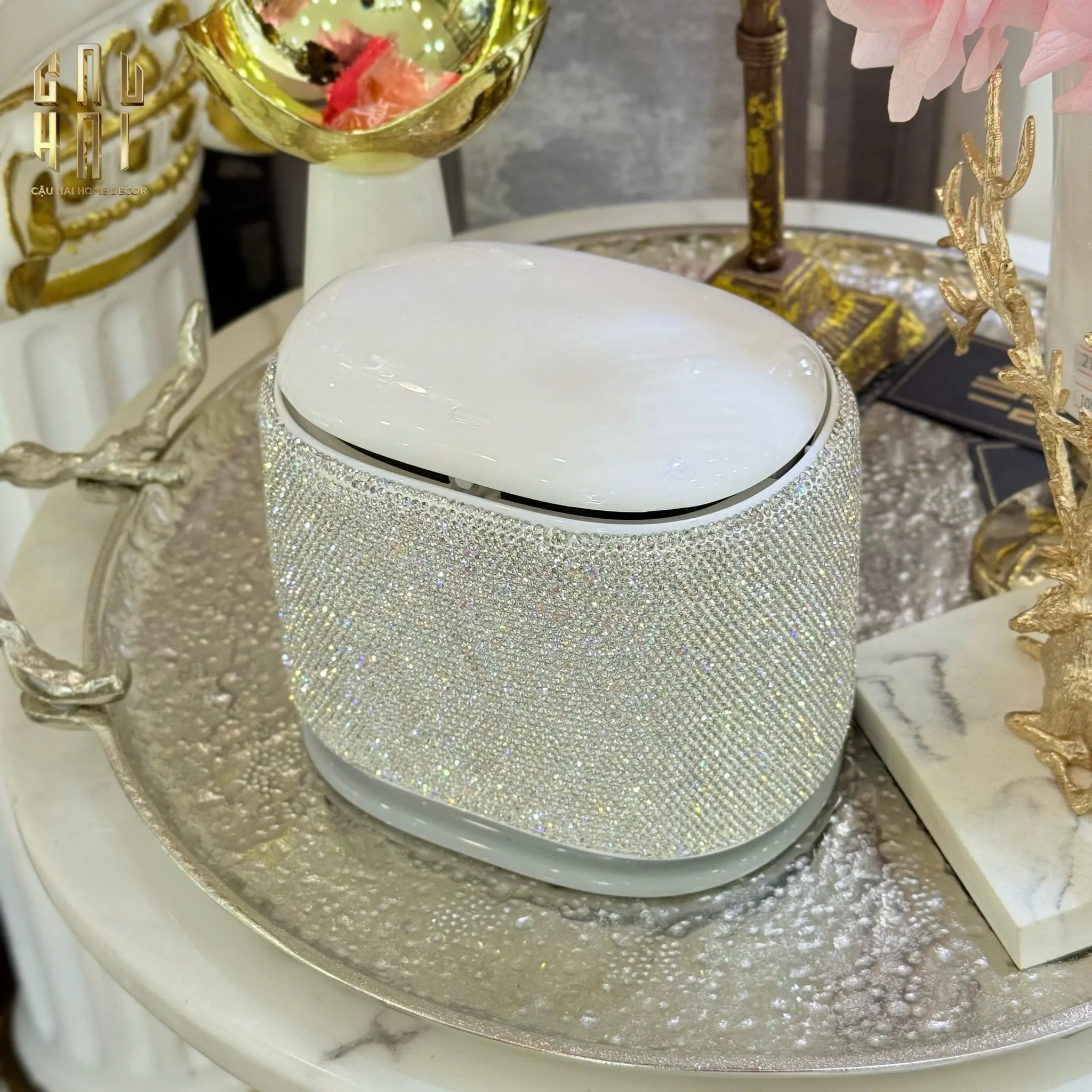 Thùng Rác Vuông Diamond Fantasy Bling Bling-Thùng Rác-CẬU HAI HOME DECOR