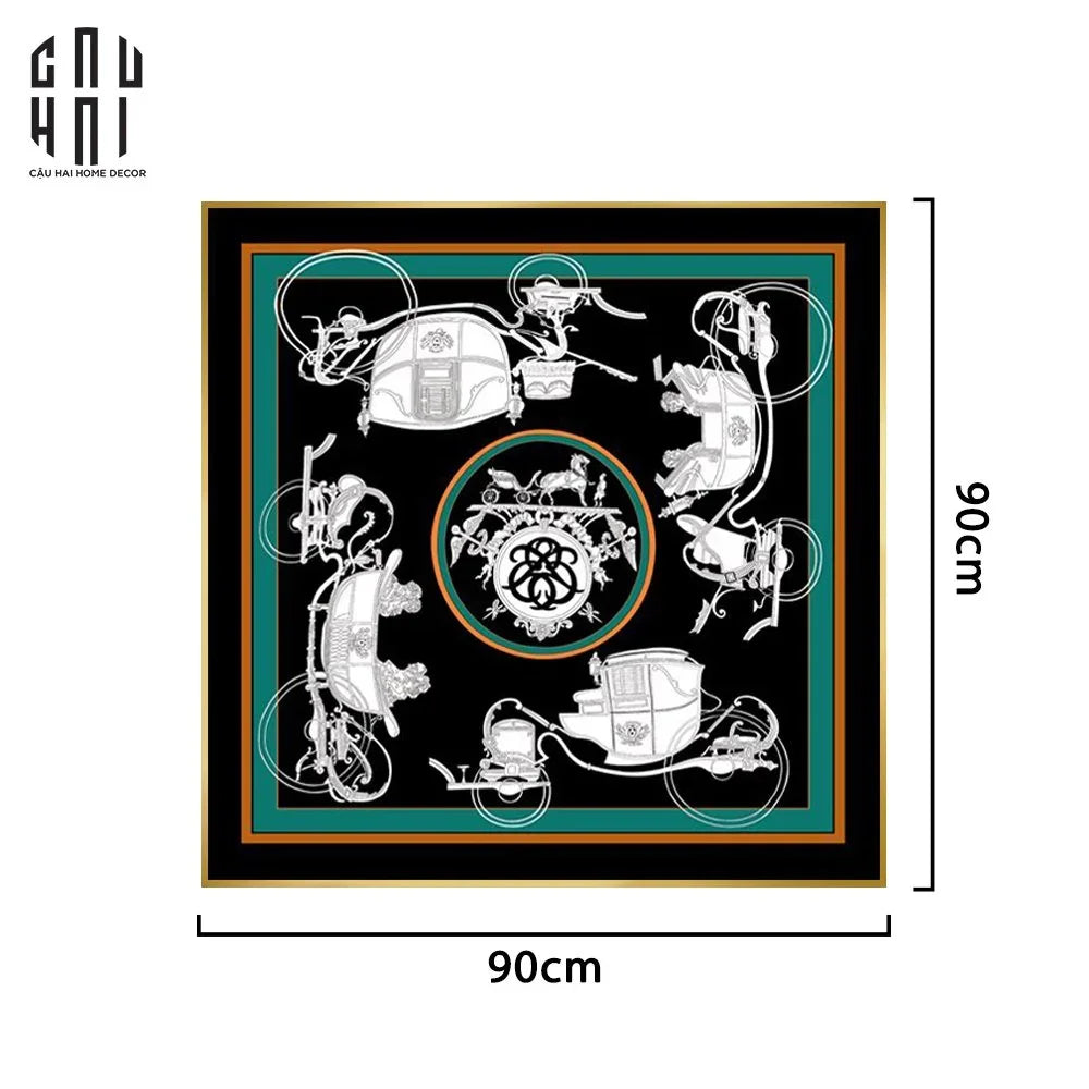TRANH CANVAS BLACK & WHITE RICKSHAW 90X90CM