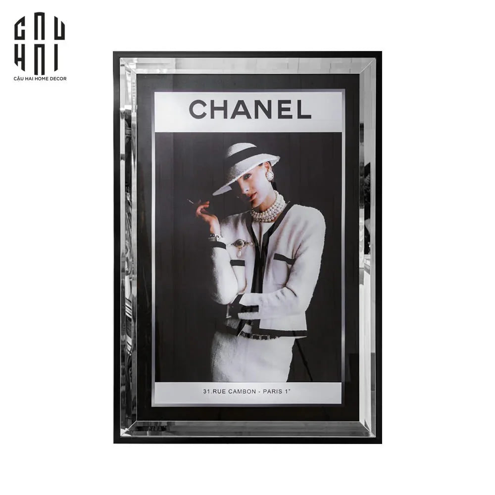 TRANH CANVAS CAO CẤP C-HAT GIRL 80X120CM - PHIÊN BẢN VIỀN ỐP GƯƠNG