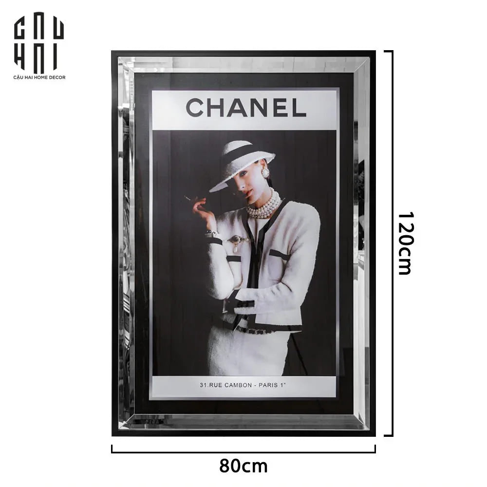 TRANH CANVAS CAO CẤP C-HAT GIRL 80X120CM - PHIÊN BẢN VIỀN ỐP GƯƠNG
