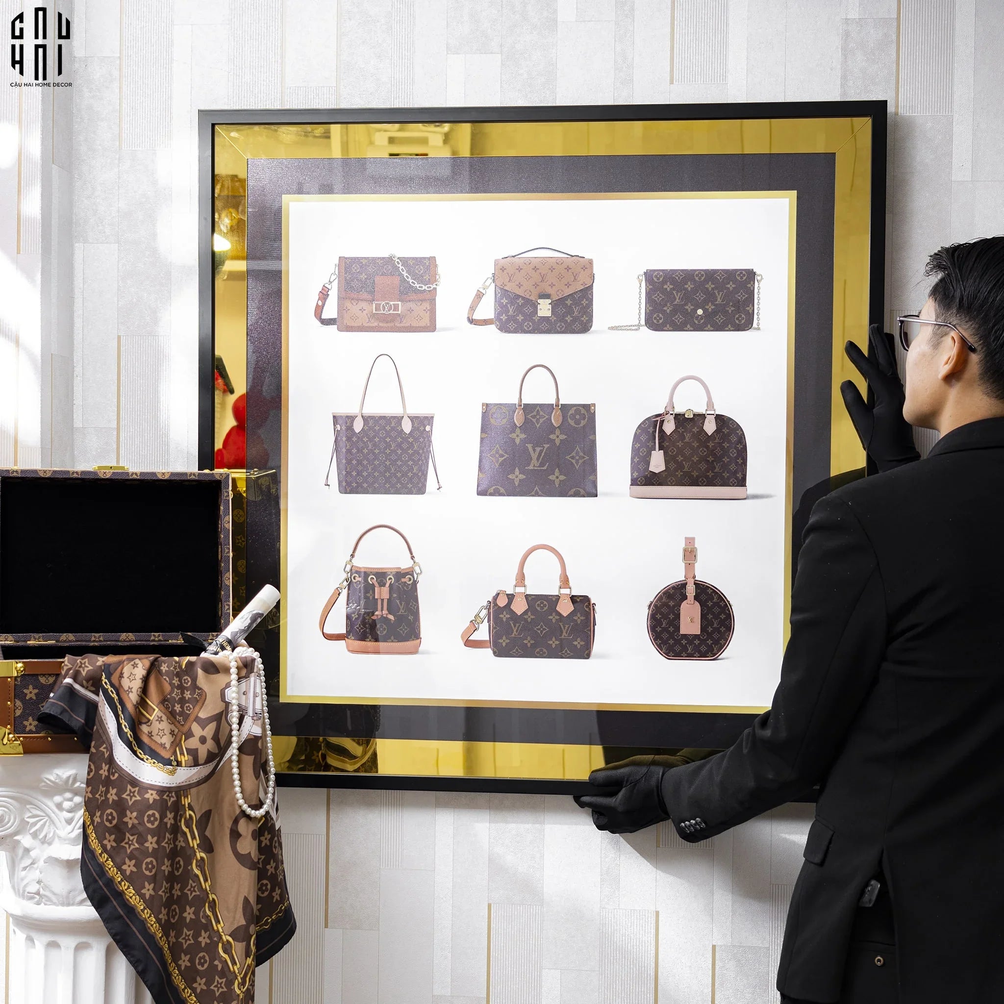 TRANH CANVAS CAO CẤP L MONOGRAM LUXURY 90X90CM