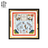 TRANH CANVAS CHEVAL DE FESTIVAL 94X94CM - VIỀN GỖ CÓ KÍNH