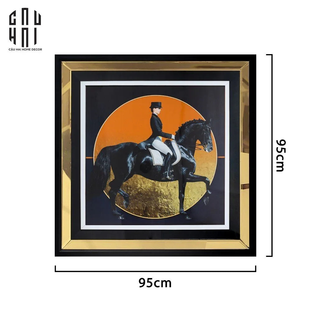 TRANH CANVAS GOLDEN DARKNIGHT 95X95CM - KHUNG GỖ CÓ KÍNH