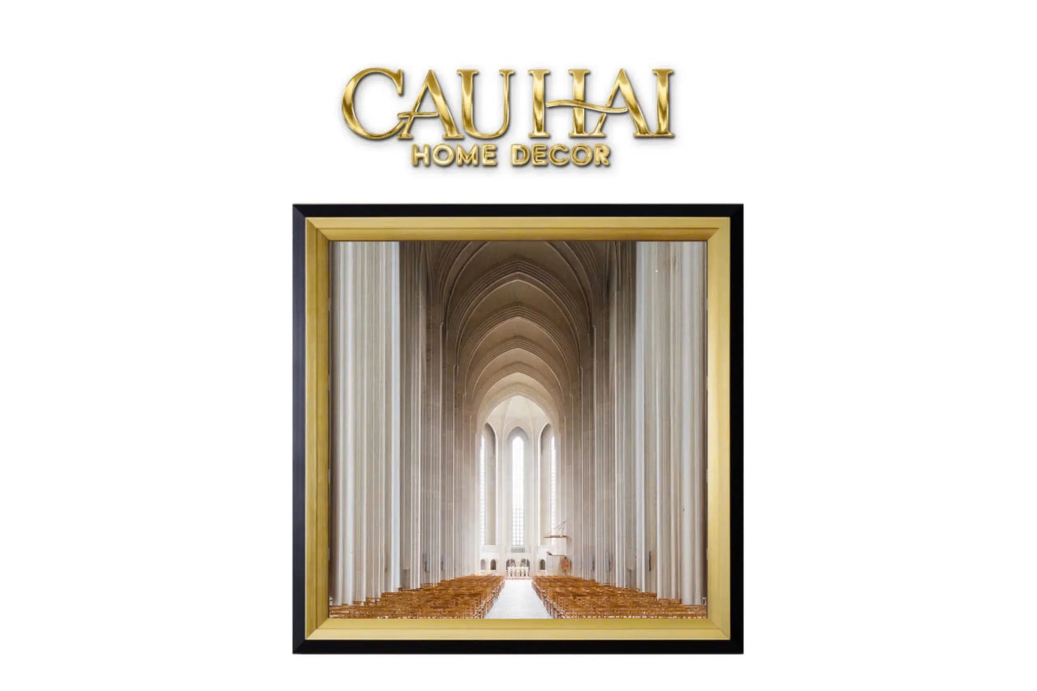 Tranh Canvas Gothic Ascension Hall 100X100Cm - Woody Glass-CẬU HAI HOME DECOR