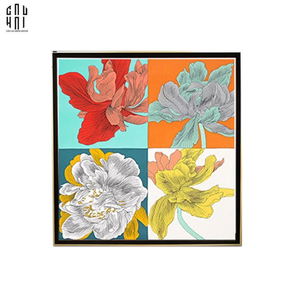 TRANH CANVAS LES FLEURS 90X90CM