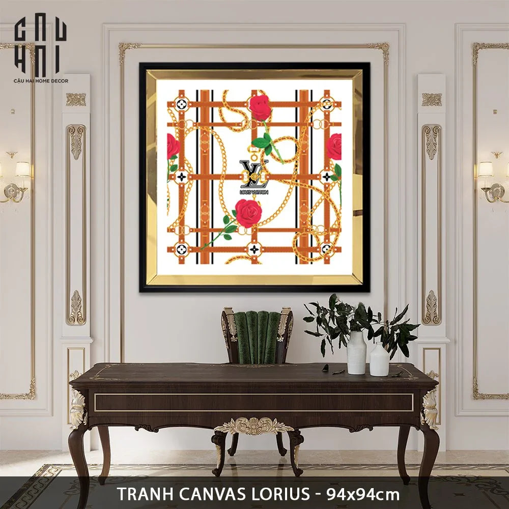 TRANH CANVAS LORIUS 94X94CM - VIỀN GỖ CÓ KÍNH