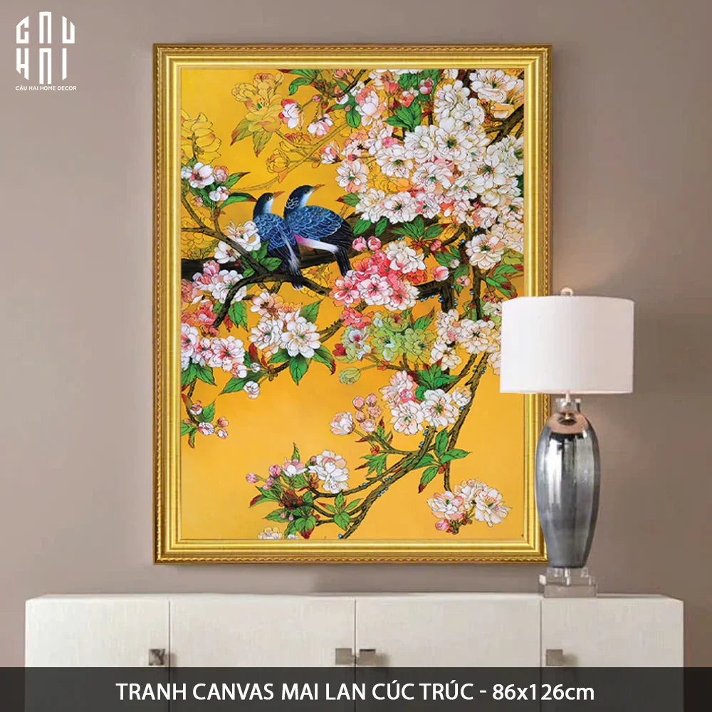 TRANH CANVAS MAI LAN CÚC TRÚC 80X120CM