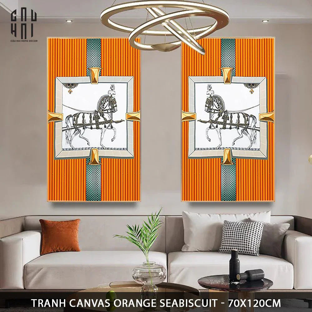 TRANH CANVAS ORANGE SEABISCUIT 70X120CM
