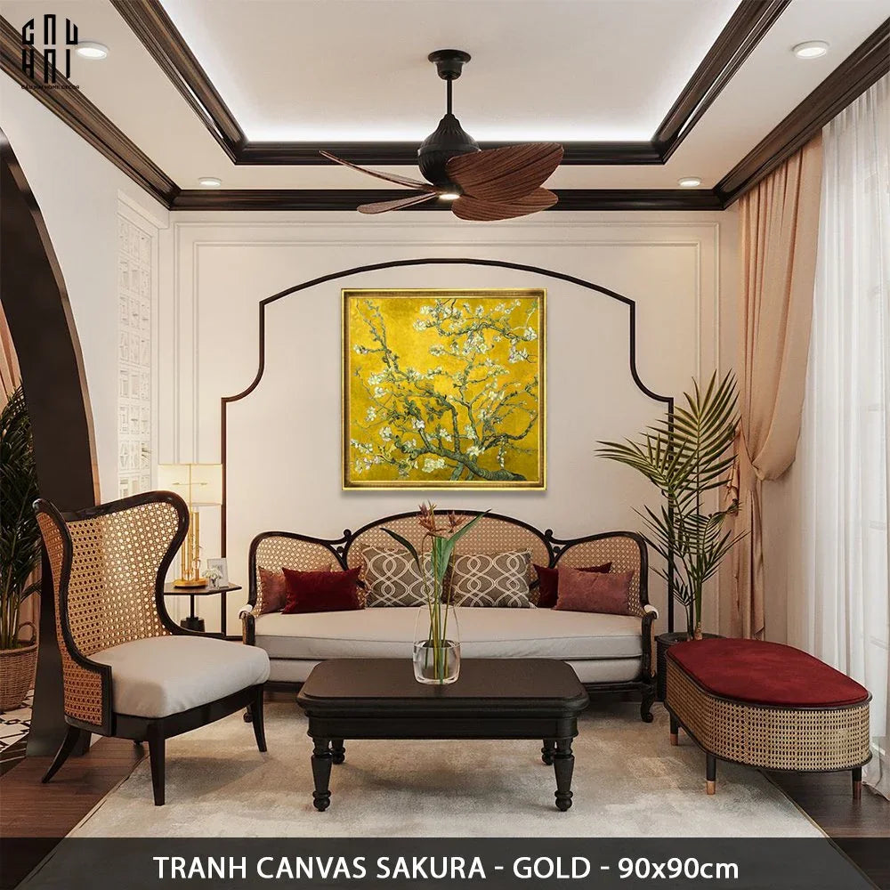 TRANH CANVAS SAKURA YELLOW - KHUNG CỔ ĐIỂN
