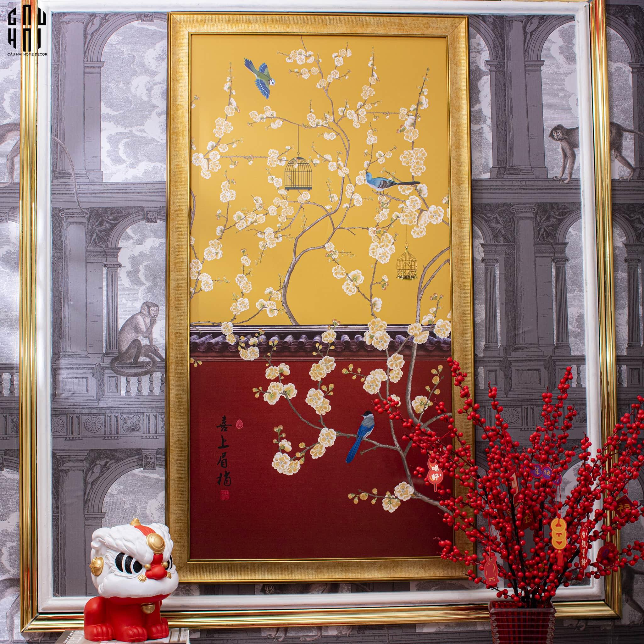 TRANH CANVAS SPRING CANARI 70X130CM - KHUNG CỔ ĐIỂN