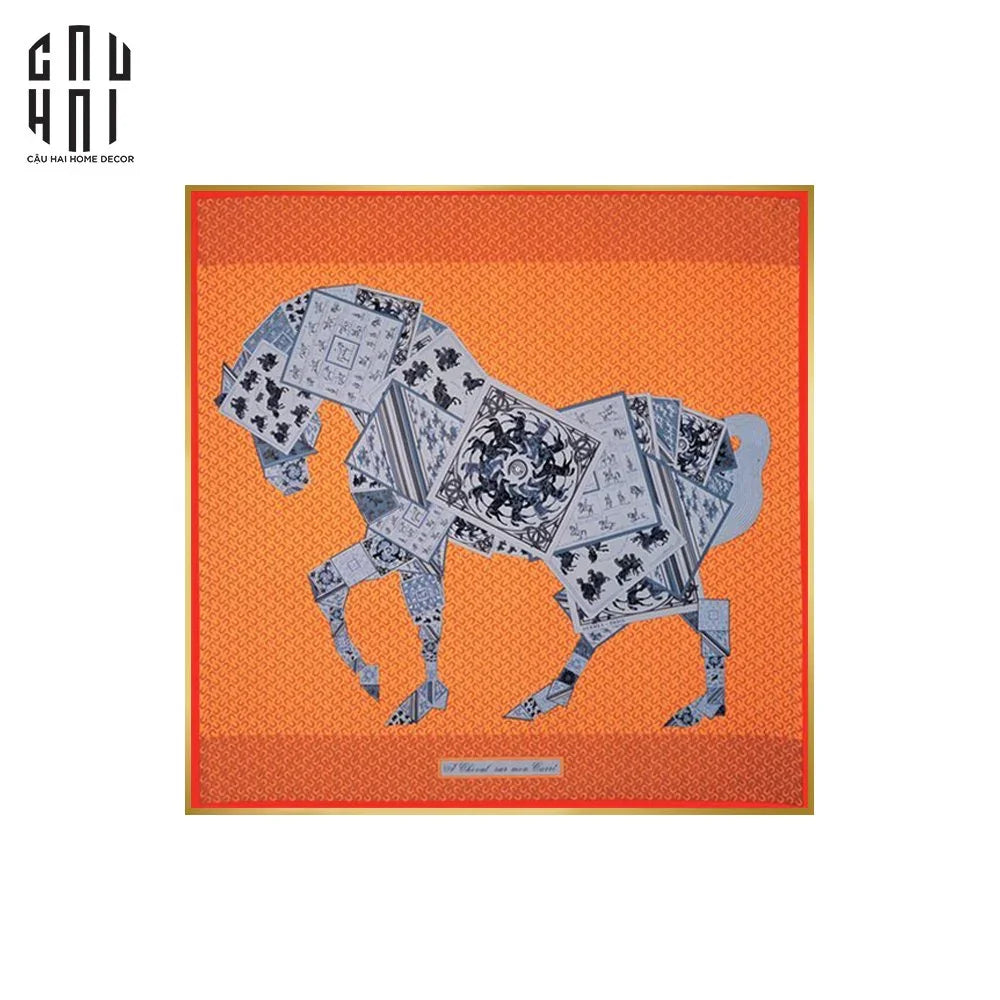 TRANH CANVAS SUPER SHINING ORANGE CHEVAL 90X90CM - KHUNG MỎNG