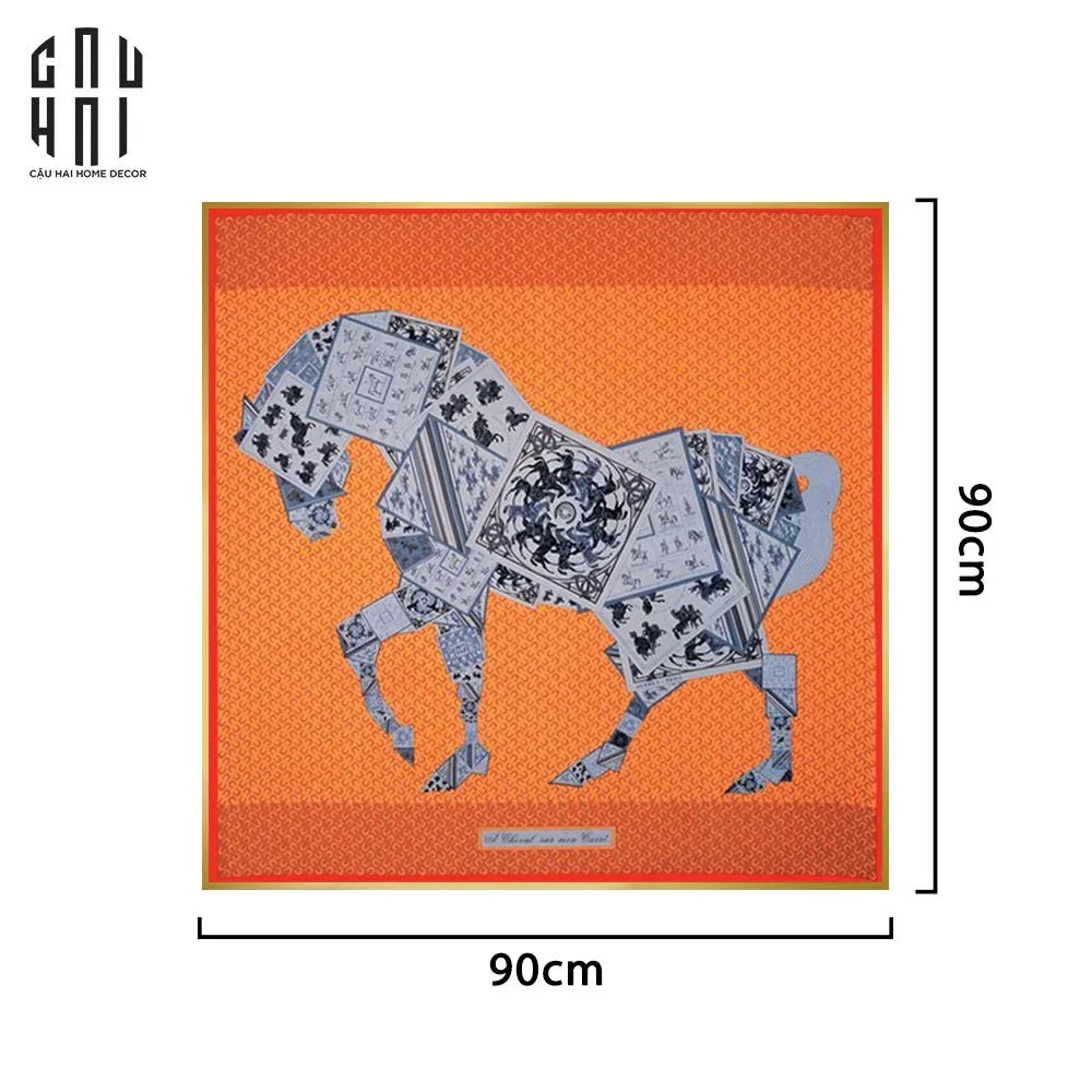 TRANH CANVAS SUPER SHINING ORANGE CHEVAL 90X90CM - KHUNG MỎNG