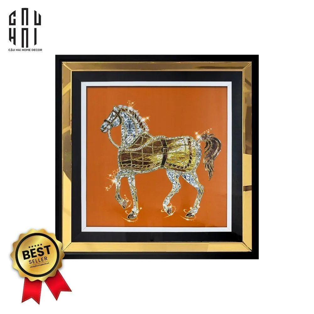 TRANH CANVAS TREO TƯỜNG H CHEVAL BLING BLING 95X95CM - KHUNG GỖ CÓ KÍNH