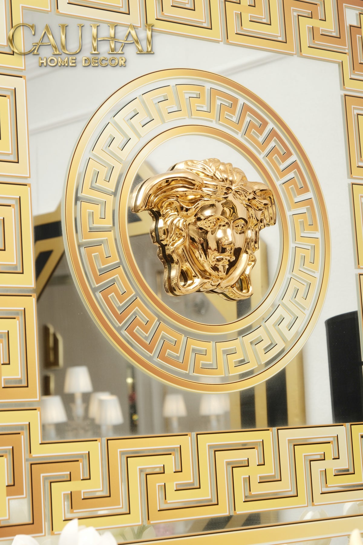 Tranh Gương Miroir Haute Joaillerie - Palazzo Greca UV Medusa Iconic 90x90-TRANH TREO TƯỜNG-CẬU HAI HOME DECOR
