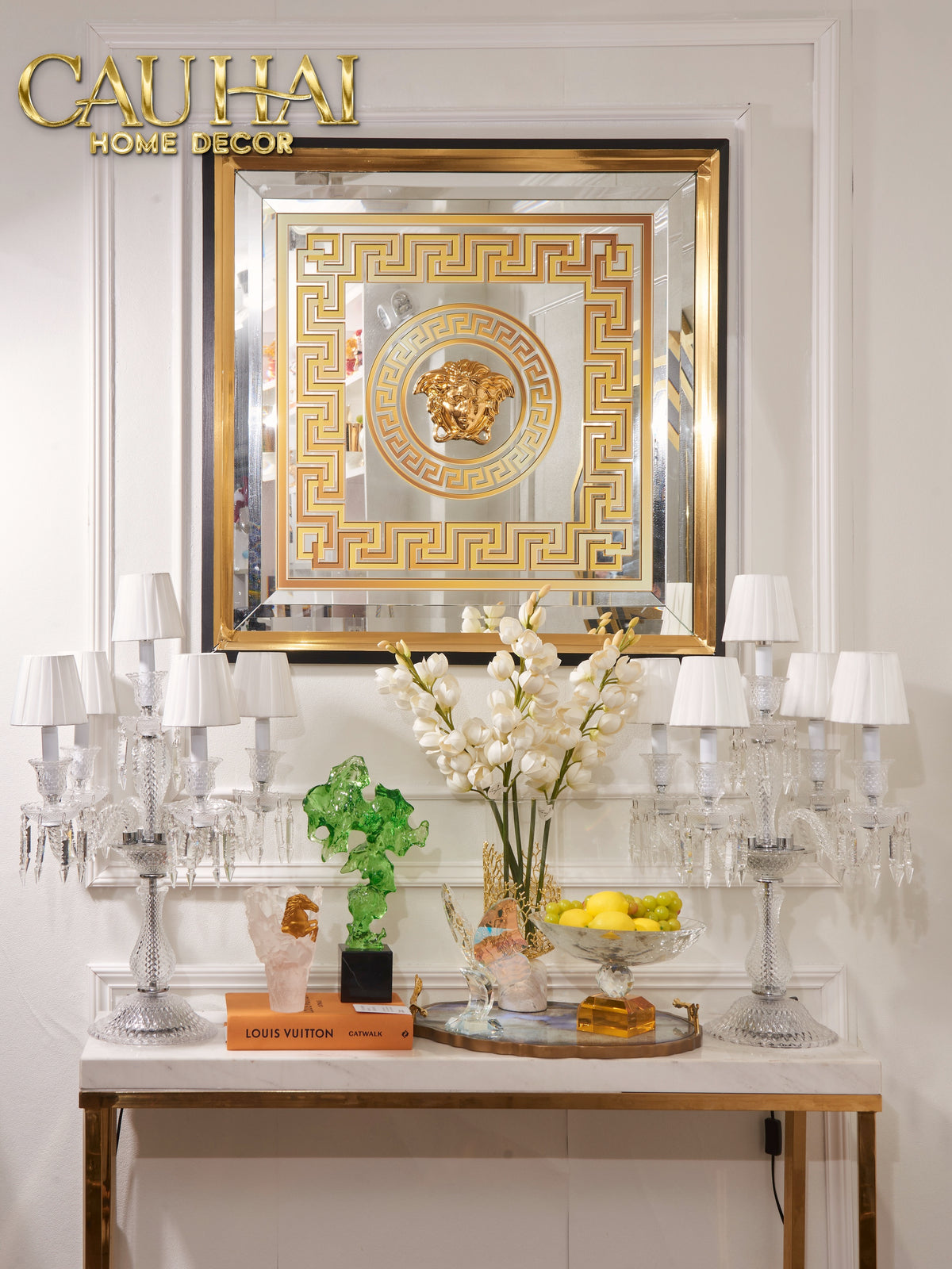 Tranh Gương Miroir Haute Joaillerie - Palazzo Greca UV Medusa Iconic 90x90-TRANH TREO TƯỜNG-CẬU HAI HOME DECOR