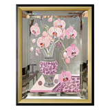 Tranh Gương UV Gen5 Flora De Fortune Fleur Romance 108x108 - Cậu Hai Home Decor