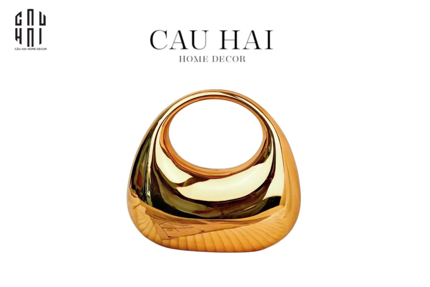 TÚI ĐEO CẦM TAY METALLIC GOLD ORB CLUTCH-CẬU HAI HOME DECOR