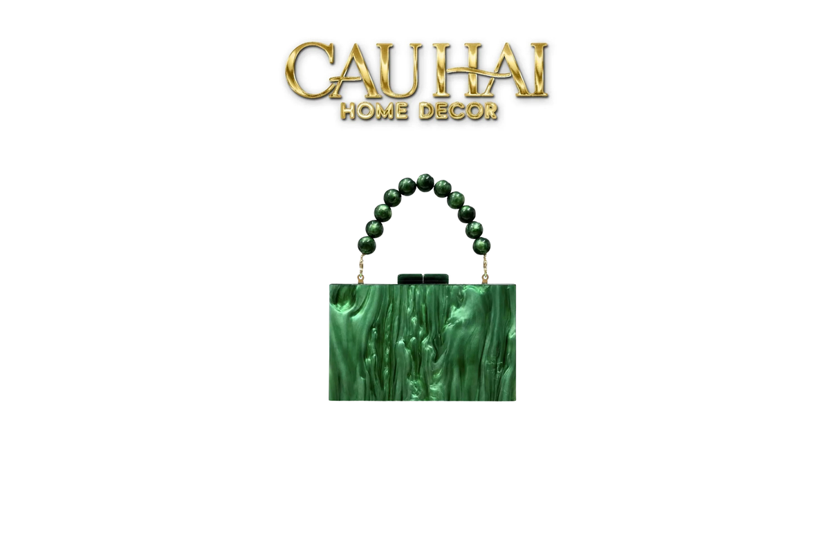 Túi Xách Trang Trí Royal Emerald Decorative Handbag-BÀN TRANG ĐIỂM-CẬU HAI HOME DECOR-CẬU HAI HOME DECOR