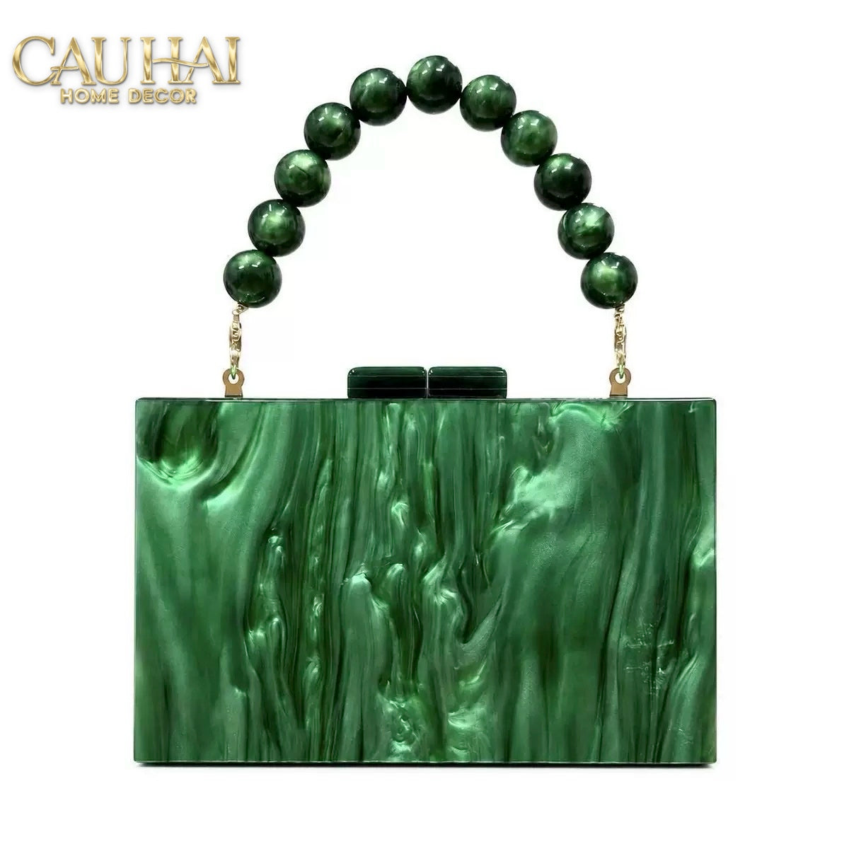 Túi Xách Trang Trí Royal Emerald Decorative Handbag-BÀN TRANG ĐIỂM-CẬU HAI HOME DECOR-CẬU HAI HOME DECOR