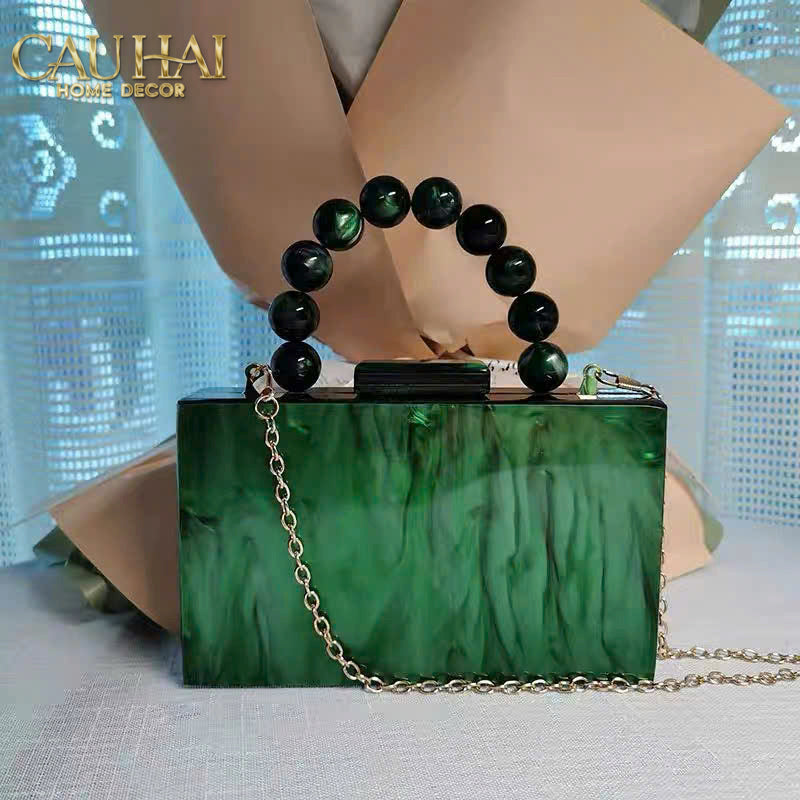 Túi Xách Trang Trí Royal Emerald Decorative Handbag-BÀN TRANG ĐIỂM-CẬU HAI HOME DECOR-CẬU HAI HOME DECOR