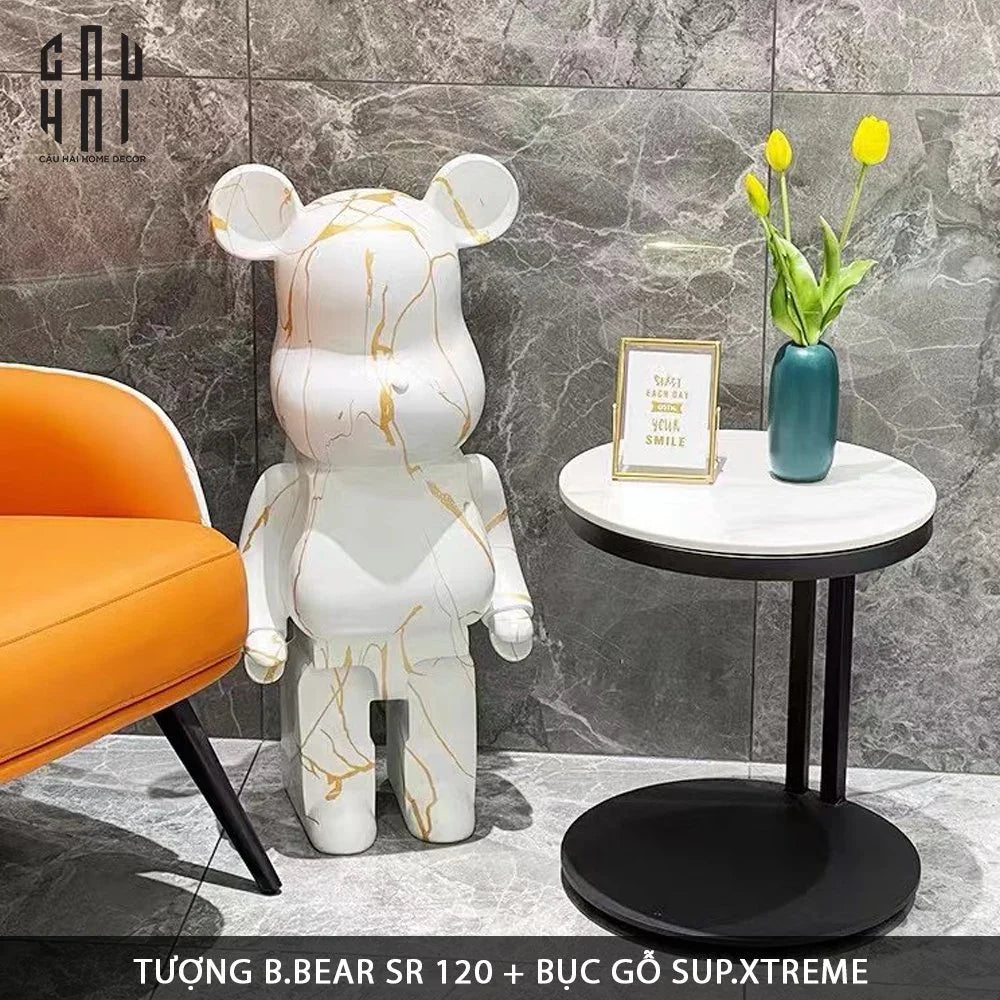 Tượng Bear Brick Marble 120Cm-TƯỢNG TRANG TRÍ-CẬU HAI HOME DECOR