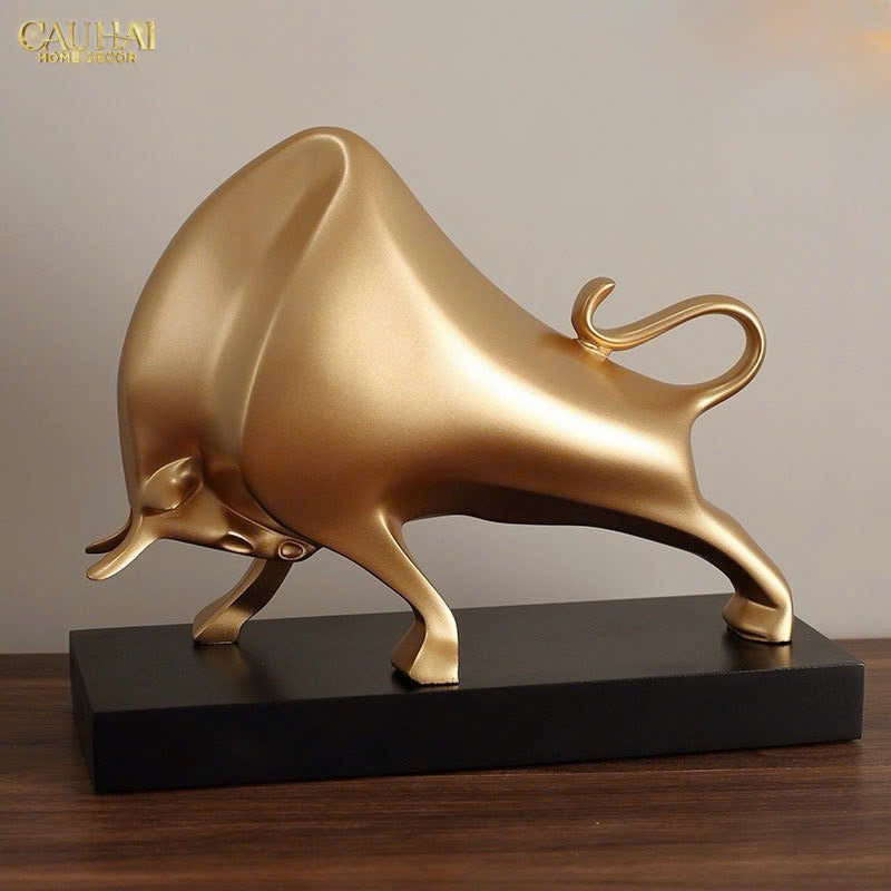 Tượng Bò Phố Wall Taureau Doré 24x10x20-TƯỢNG TRANG TRÍ-CẬU HAI HOME DECOR-CẬU HAI HOME DECOR