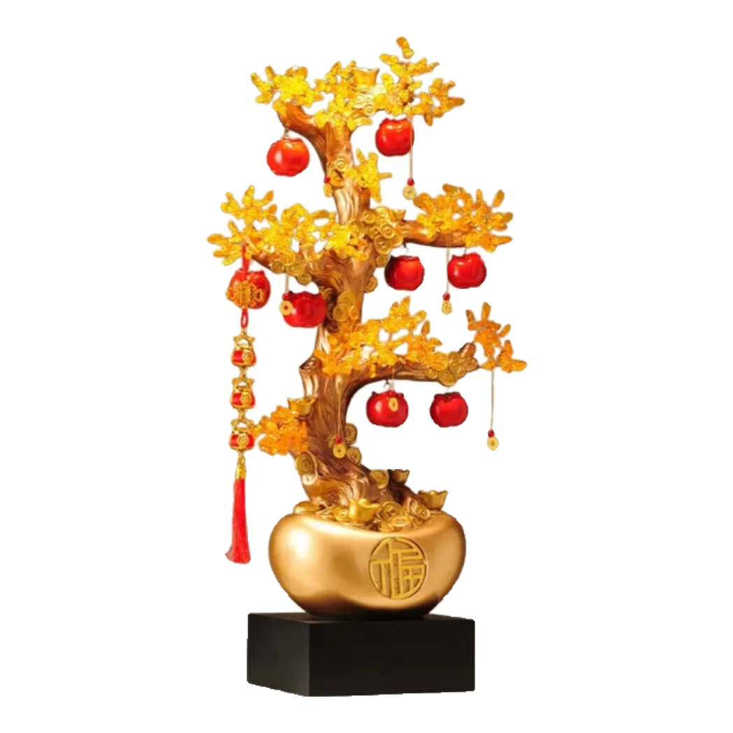 Tượng Cây Hồng Đính Pha Lê - Đại Ngũ Phúc - Jewelry Persimone Fortune Tree 43x88