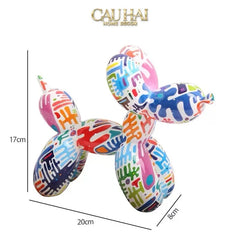 Tượng Chú Chó Puppy Balloon Urban Street Graffiti Toon Art 8x20x17-CẬU HAI HOME DECOR