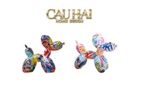 Tượng Chú Chó Puppy Balloon Urban Street Graffiti Toon Art 8x20x17-CẬU HAI HOME DECOR