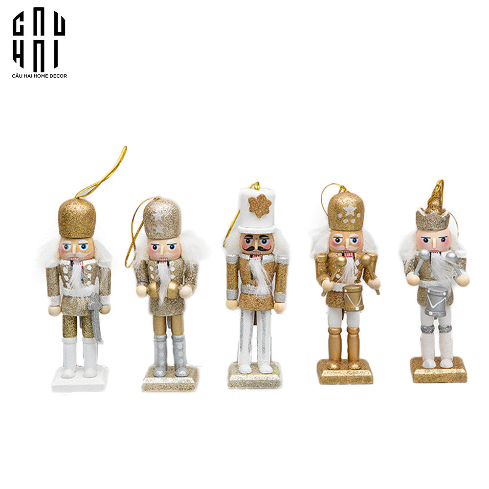 TƯỢNG CHÚ LÍNH CHÌ - MINI NUTCRACKER 5PCS - GOLD-CẬU HAI HOME DECOR